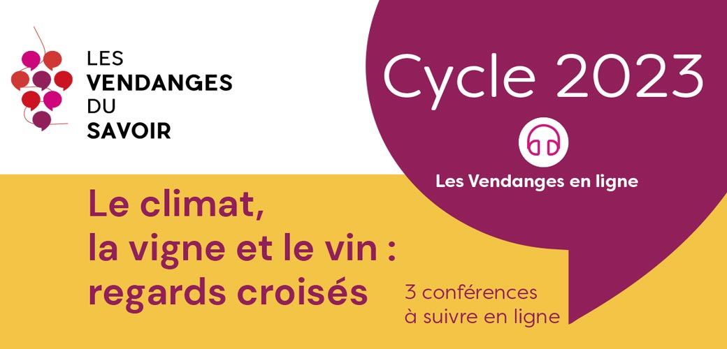 #Cycle 2023 - Les Vendanges en ligne - Le climat, la vigne et le vin : regards croisés - 3 conférences à suivre en ligne